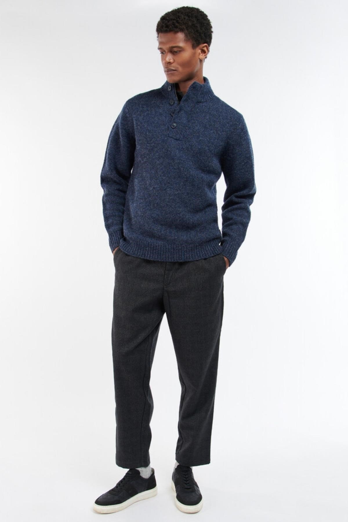 Barbour Calder Half Zip Kazak NY72 Navy Marl