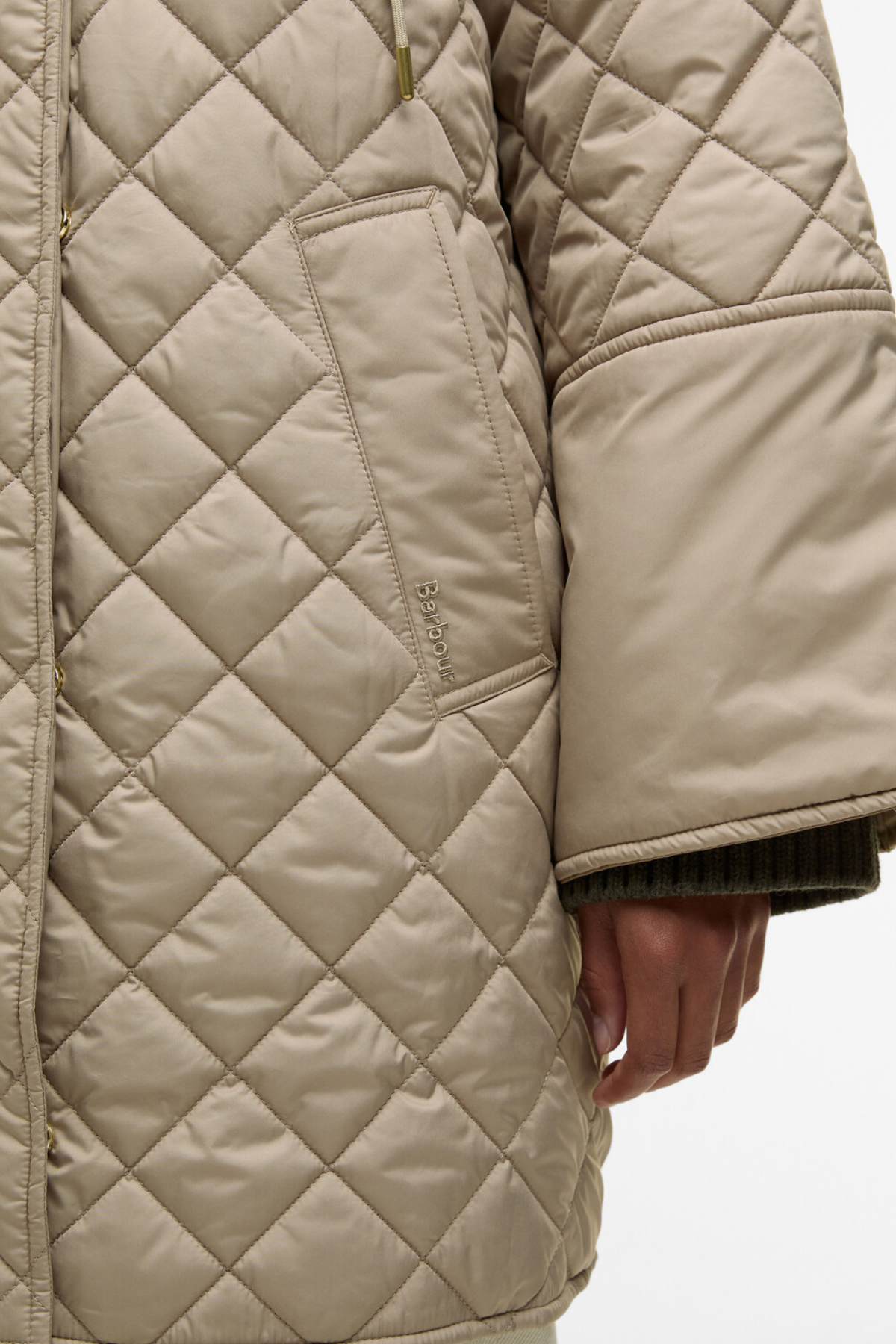 Barbour Cara Kapitone Ceket BE31 Honey/Ancient Poplar