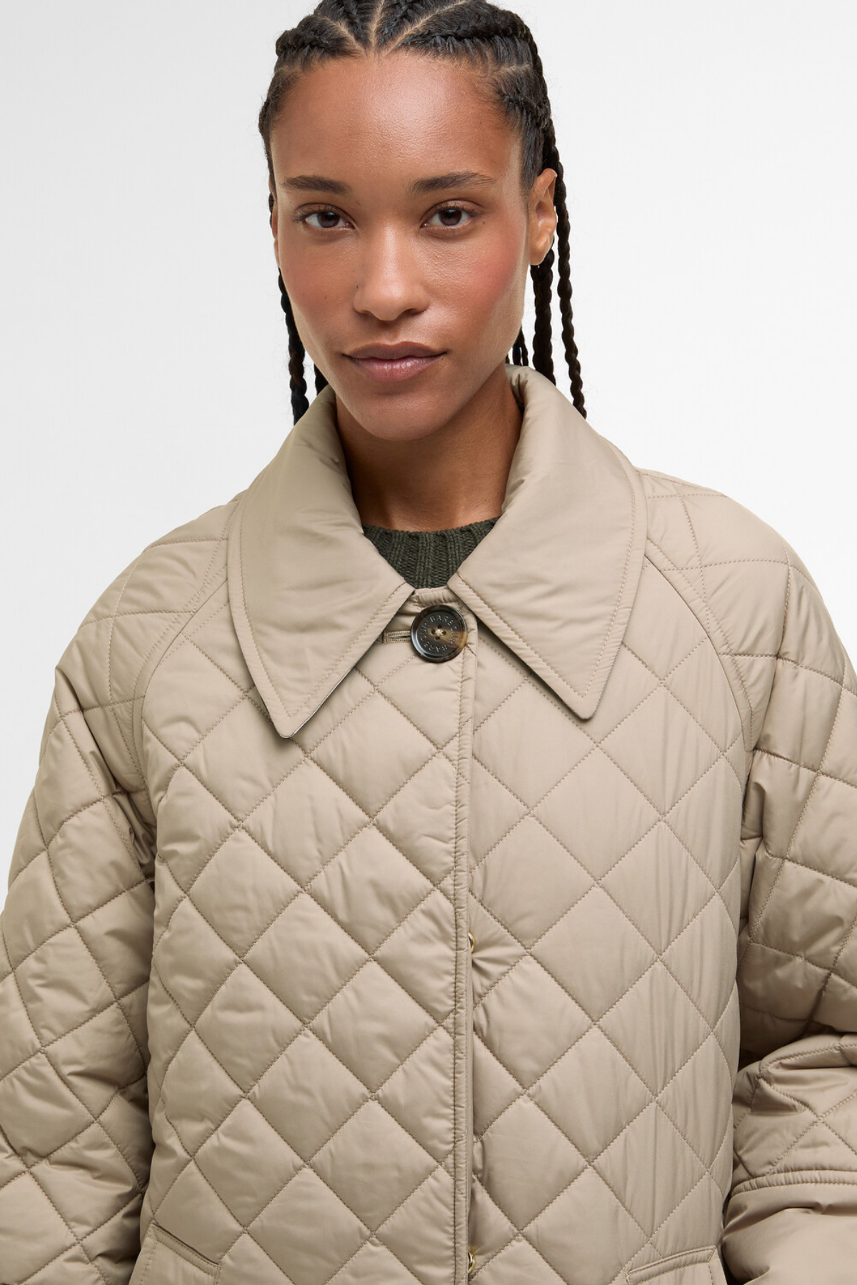 Barbour Cara Kapitone Ceket BE31 Honey/Ancient Poplar