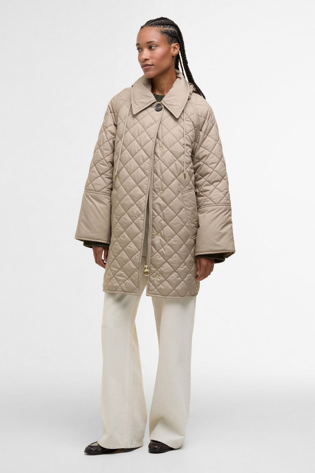 Barbour Cara Kapitone Ceket BE31 Honey/Ancient Poplar