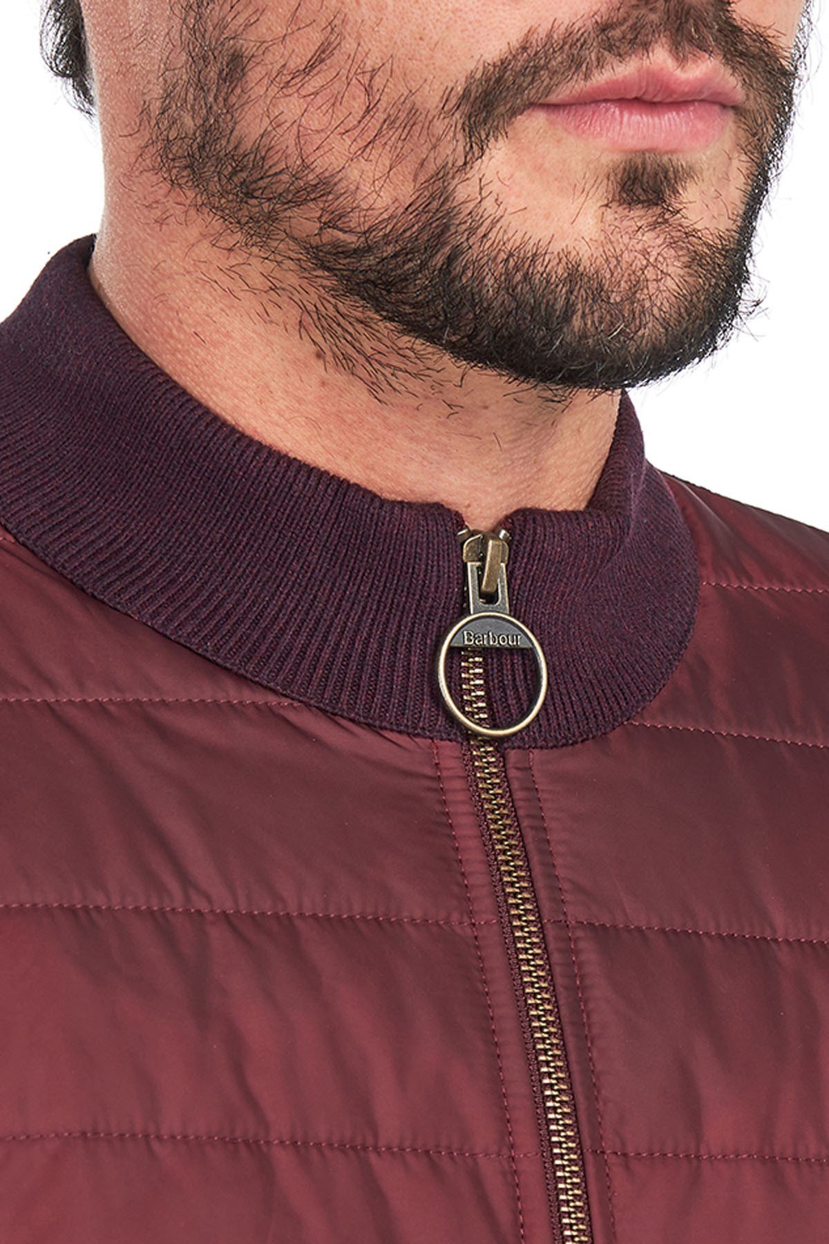 Barbour Carn Baffle Zip Kapitone Hırka RE94 Merlot