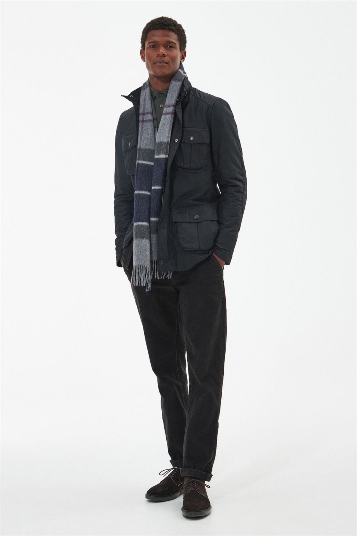 Barbour Carrbridge Tartan Atkı TN17 Black Slate Tartan