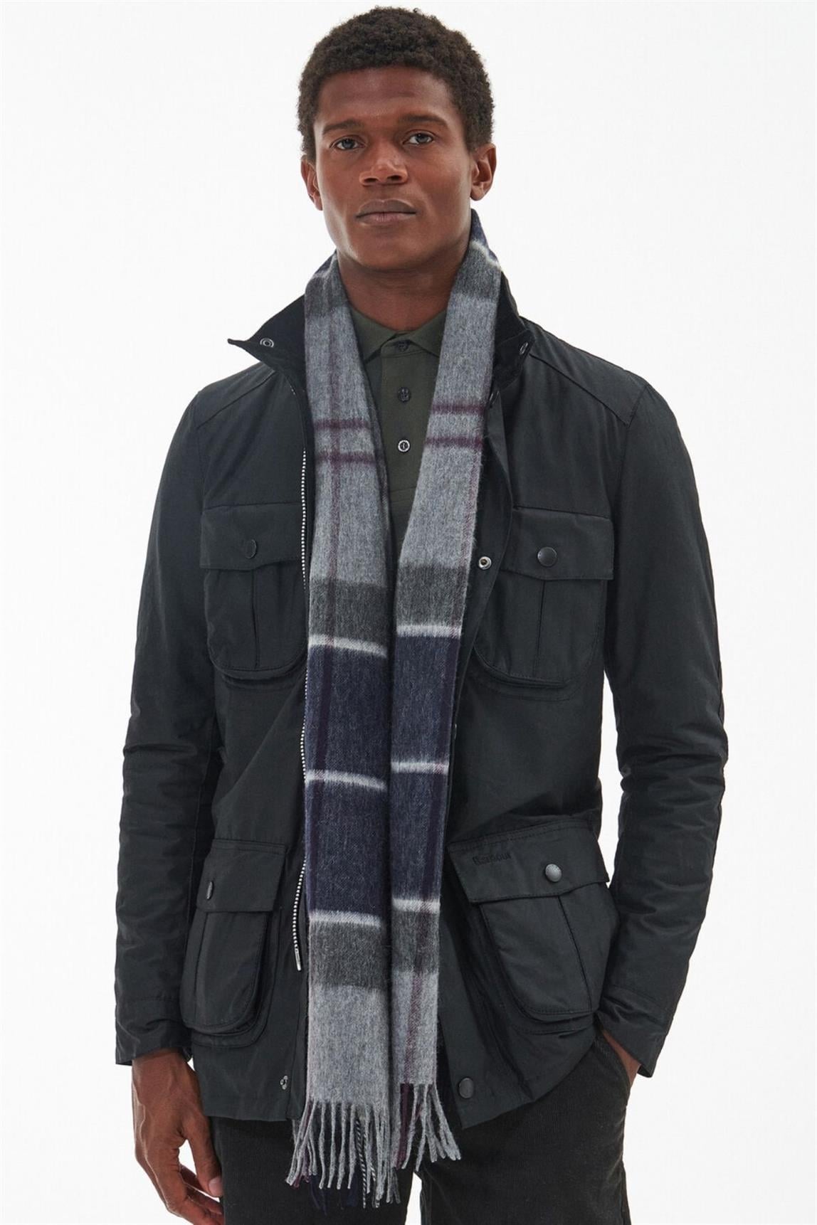 Barbour Carrbridge Tartan Atkı TN17 Black Slate Tartan