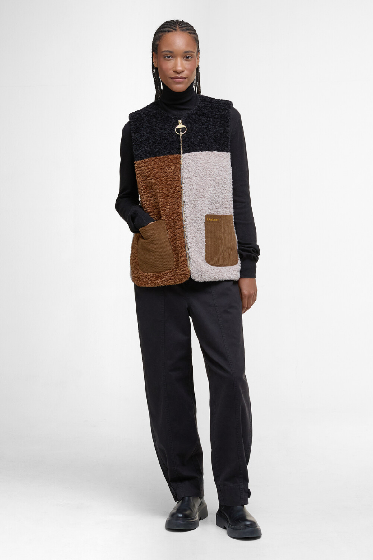 Barbour Cathy Polar Yelek ST31 Natural/Camel/Black