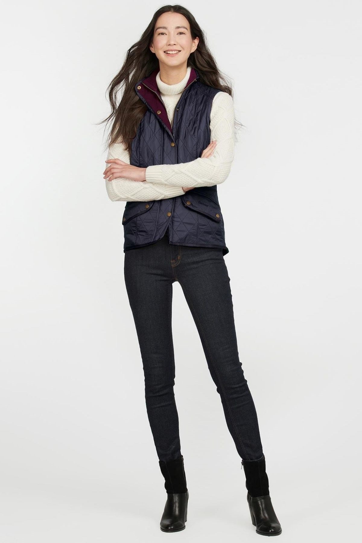 Barbour Cavalry Yelek NY71 Navy/Merlot