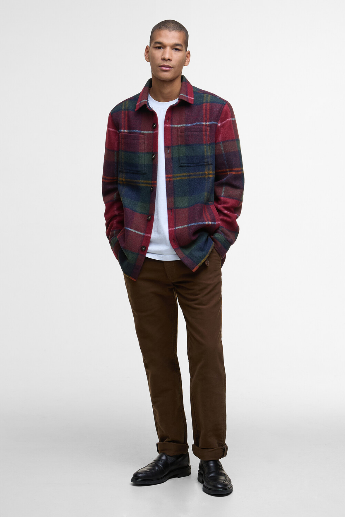Barbour Chapter Tailored Check Gömlek TN69 Winterberry Tartan