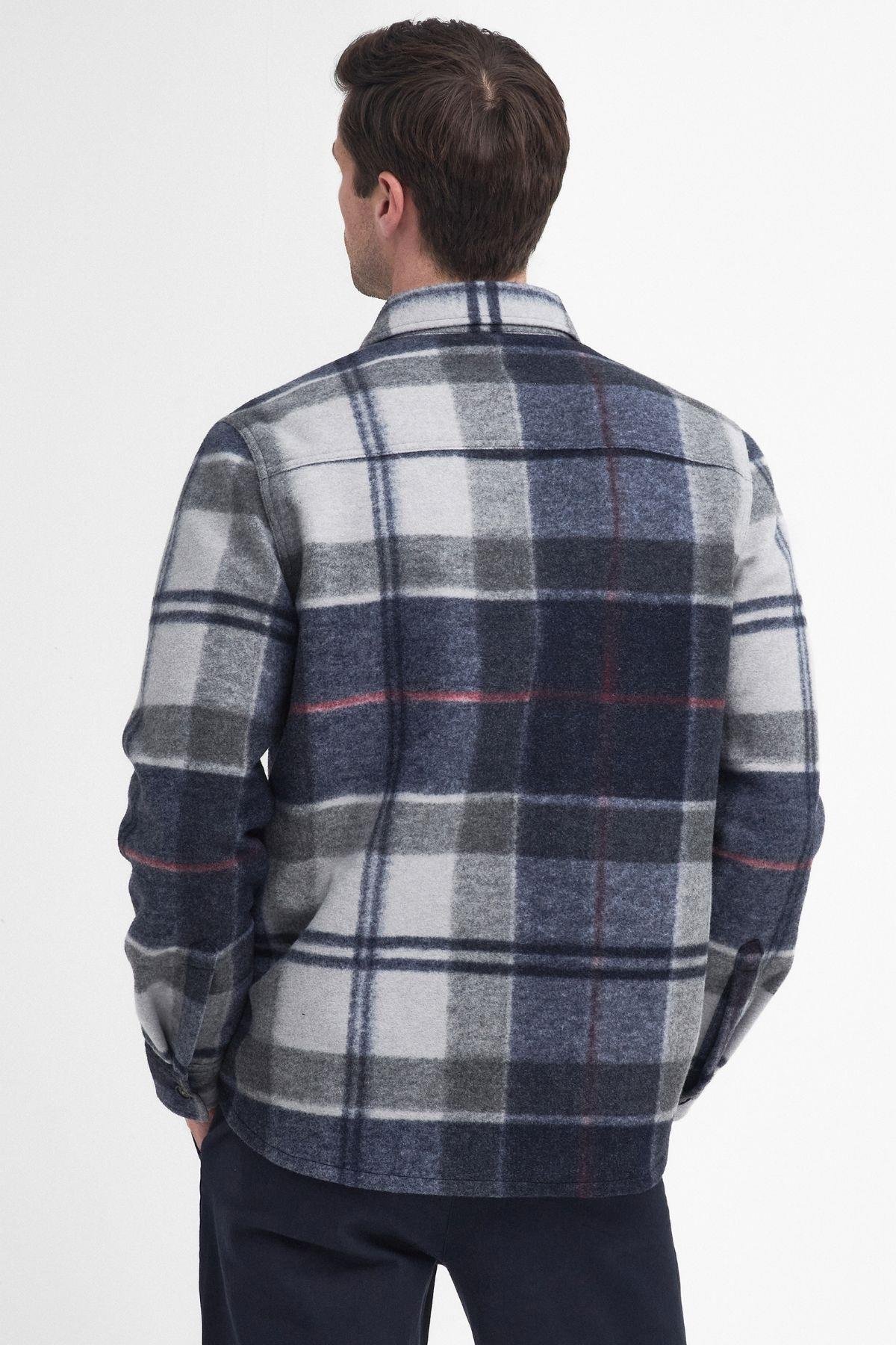 Barbour Chapter Tailored Check Gömlek TN27 Blue Granite