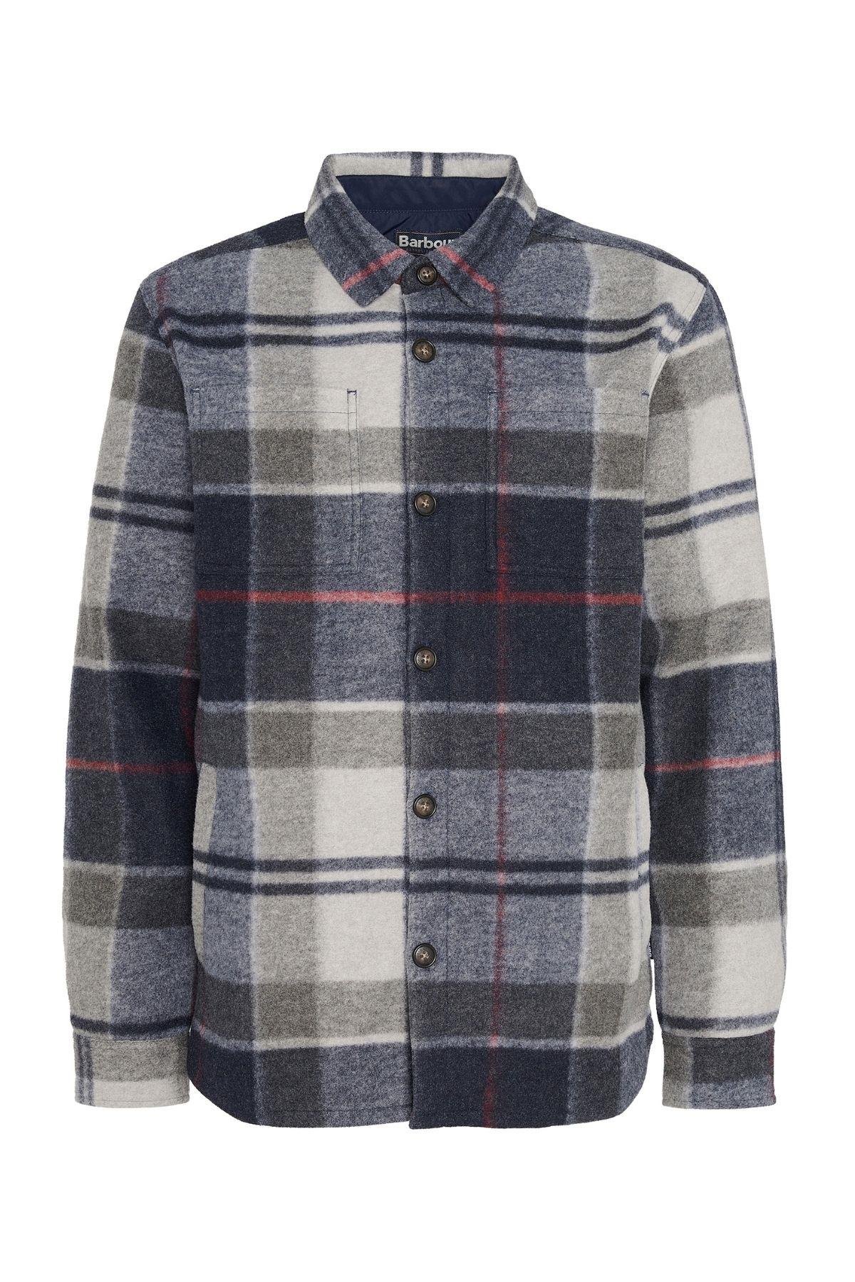 Barbour Chapter Tailored Check Gömlek TN27 Blue Granite