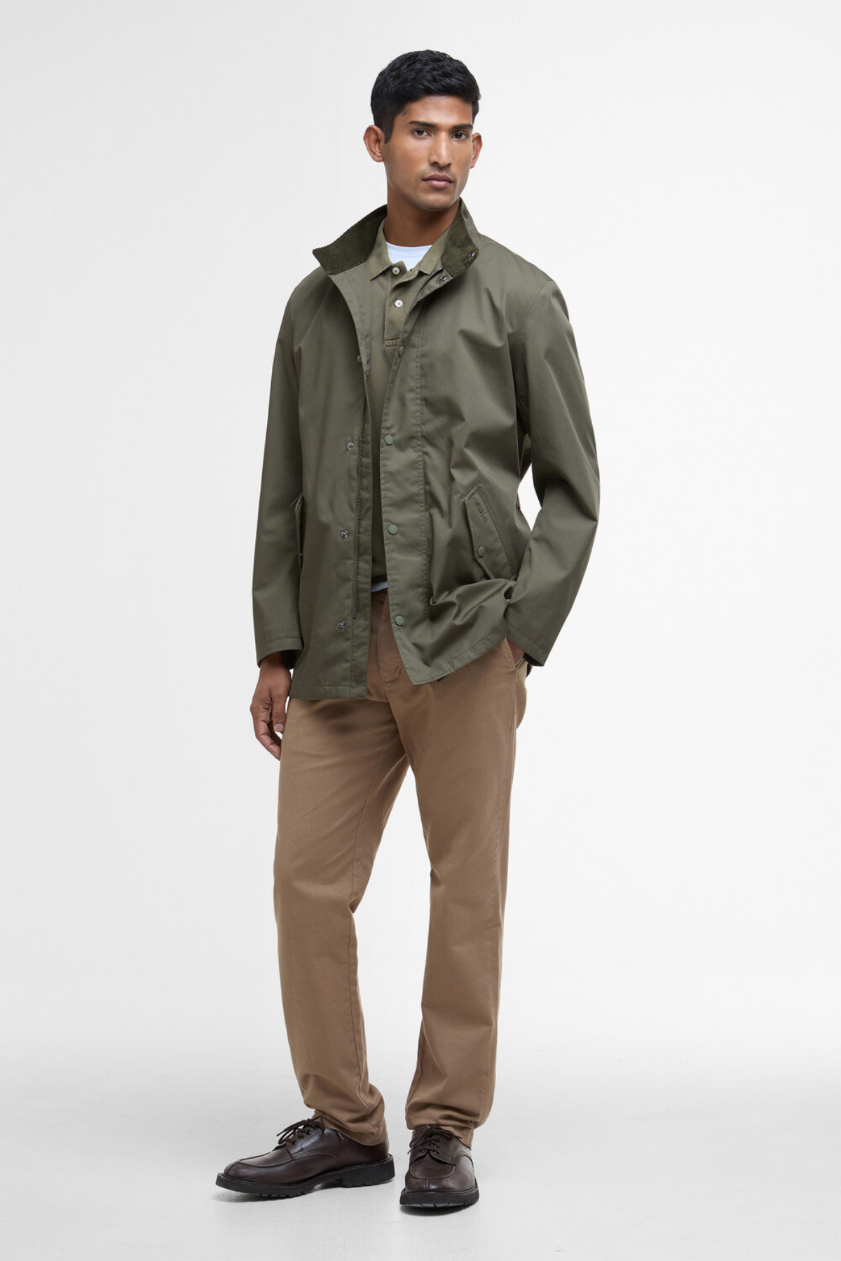 Barbour City Chelsea Waterproof Ceket OL72 Uniform Green/Bleached Pine