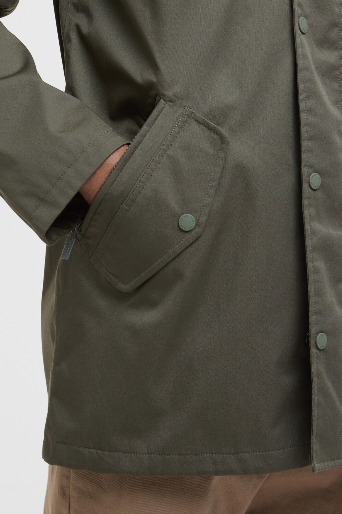 Barbour City Chelsea Waterproof Ceket OL72 Uniform Green/Bleached Pine