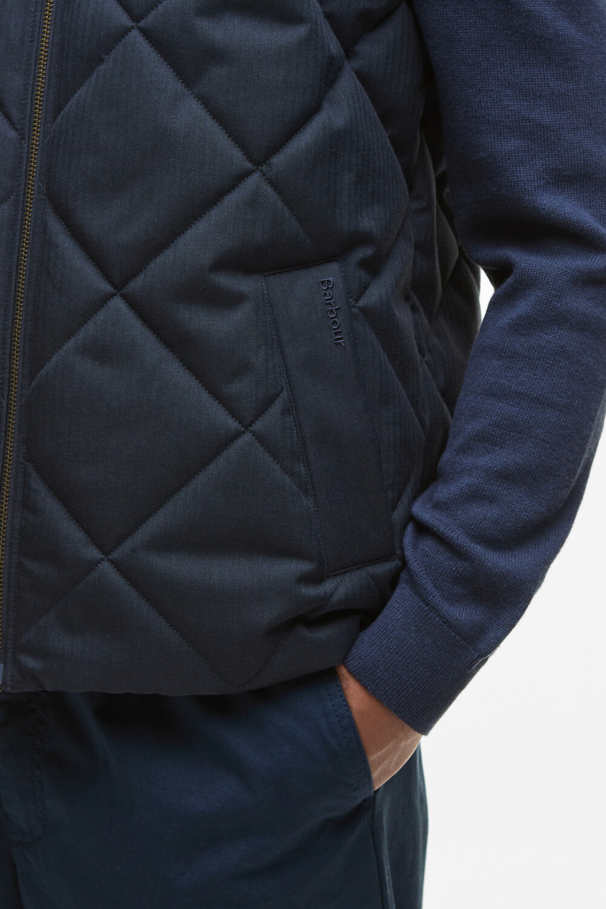 Barbour City Harrington Kapitone Yelek NY91 Navy
