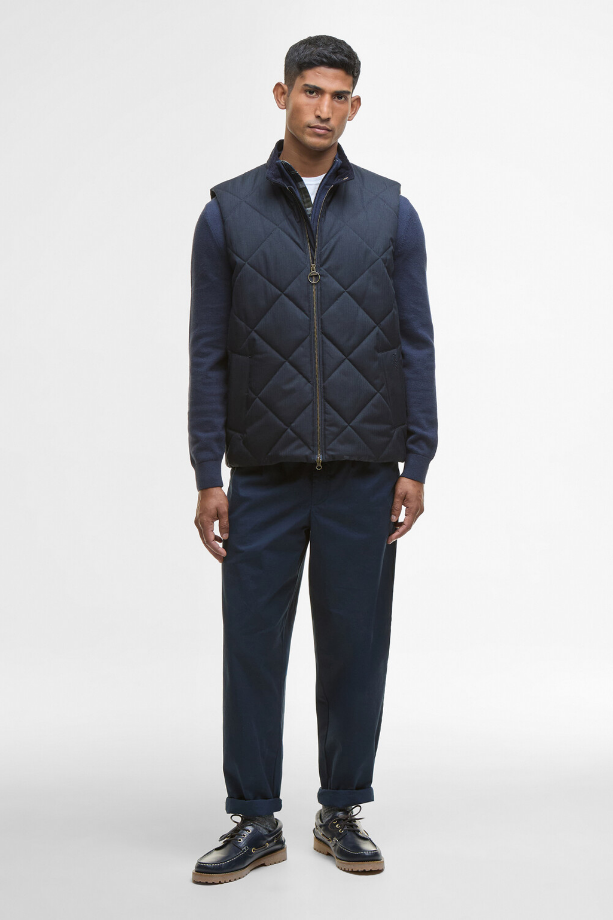 Barbour City Harrington Kapitone Yelek NY91 Navy