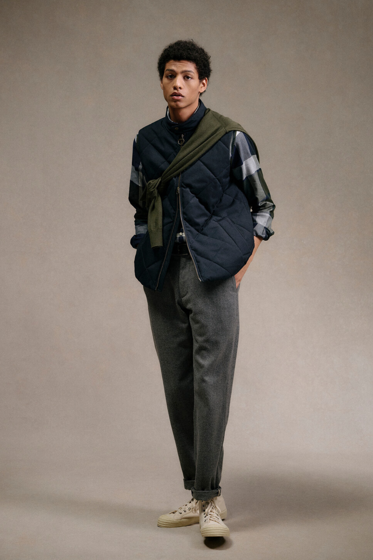 Barbour City Harrington Kapitone Yelek NY91 Navy