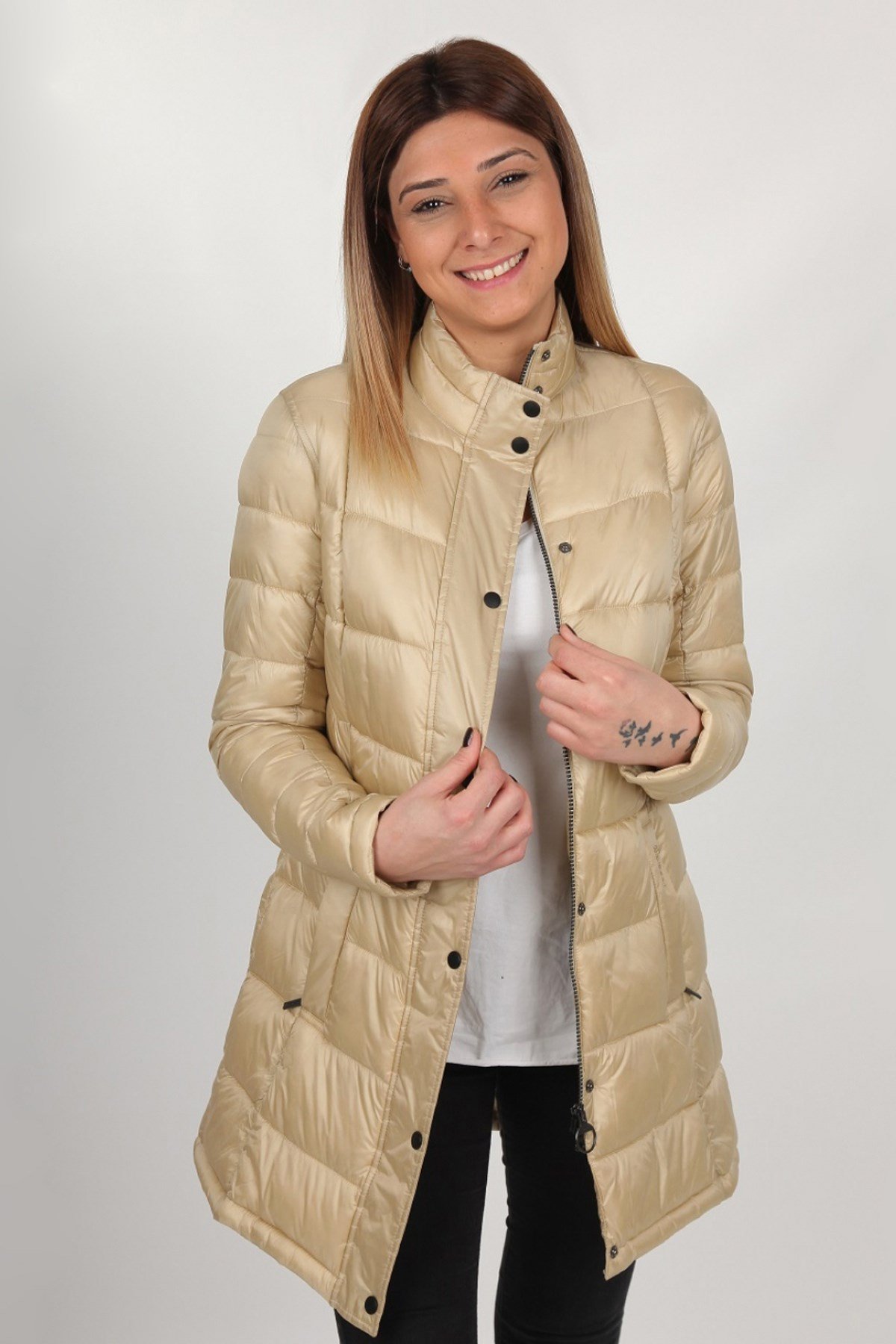 Barbour Clyde Long KApitone Mont CR71 Dk.Pearl