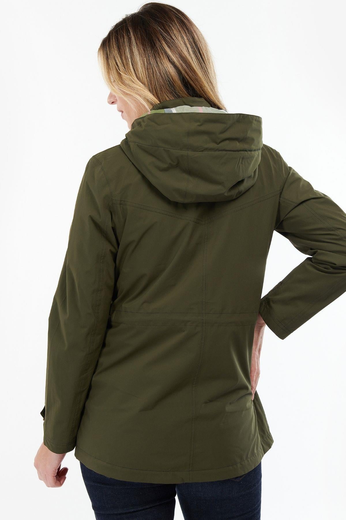 Barbour Clyde Waterproof Ceket OL51 Olive/Olive Pink Tartan