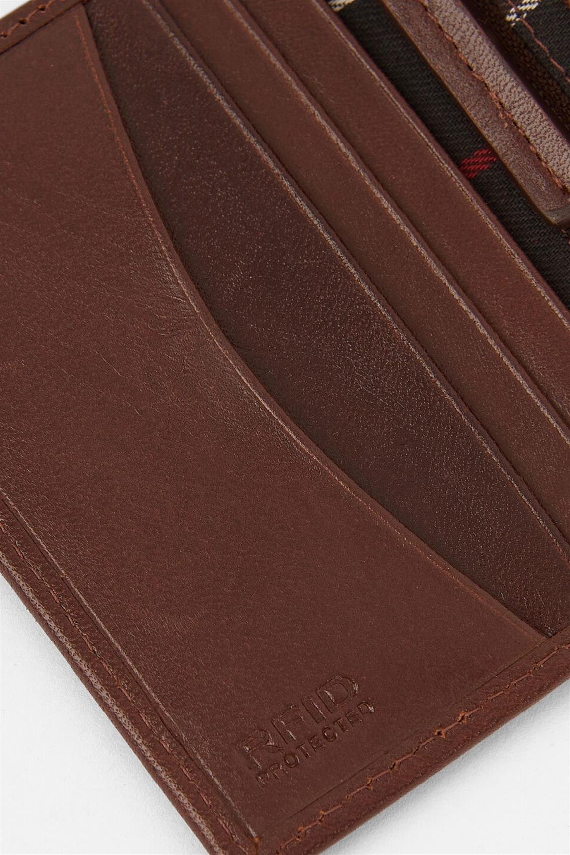 Barbour Colwell Deri Billfold Cüzdan BR52 Brown/Classic Tartan