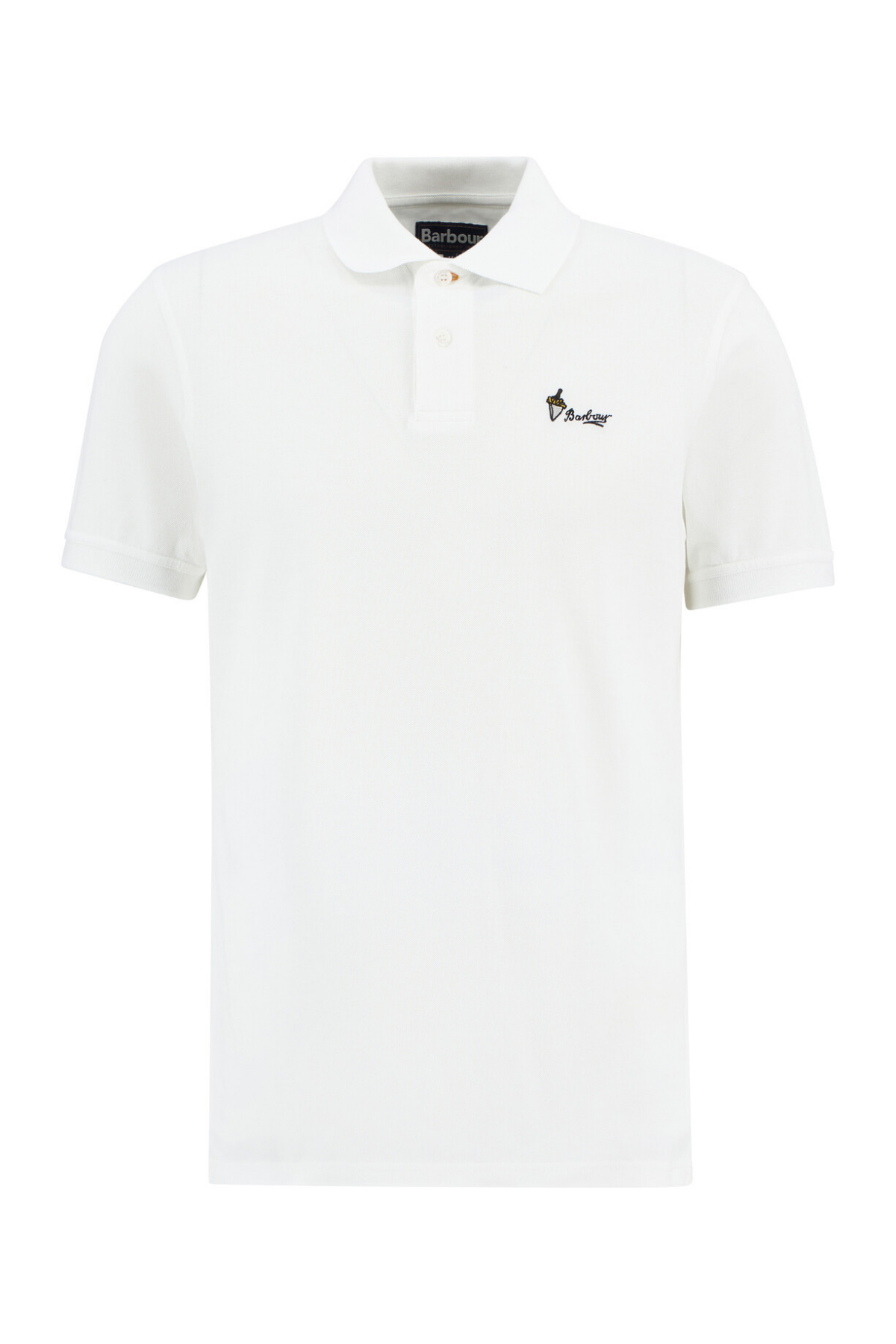 Barbour Comebe Tailored Fit Polo Yaka WH11 White
