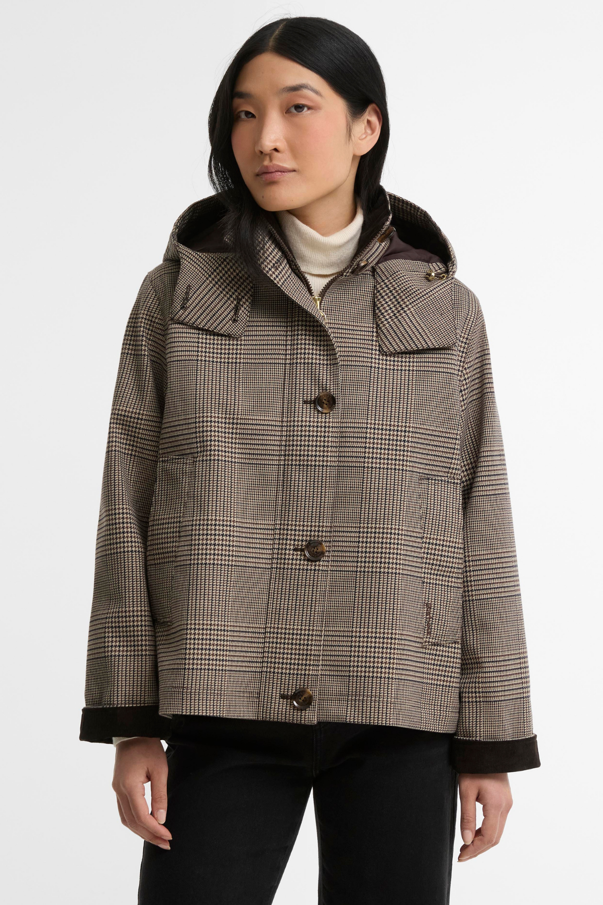 Barbour Connie Showerproof Ceket BR71 Prince Of Wales Check