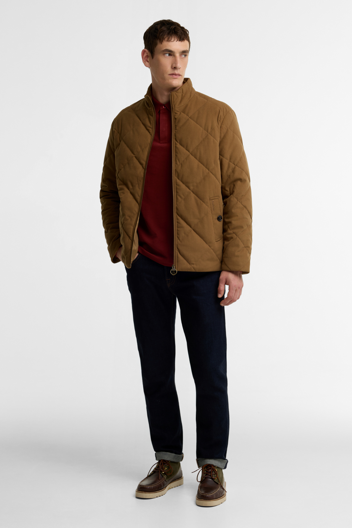 Barbour Corden Kapitone Ceket SN91 Dark Sandstone