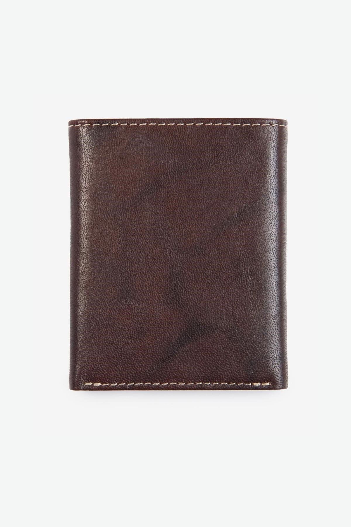 Barbour Crail Deri Tri Fold Cüzdan BR 35 Chestnut Brown