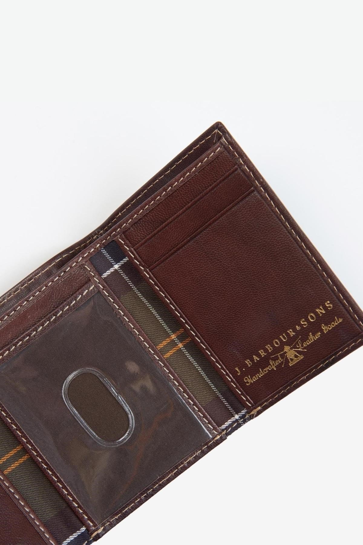 Barbour Crail Deri Tri Fold Cüzdan BR 35 Chestnut Brown