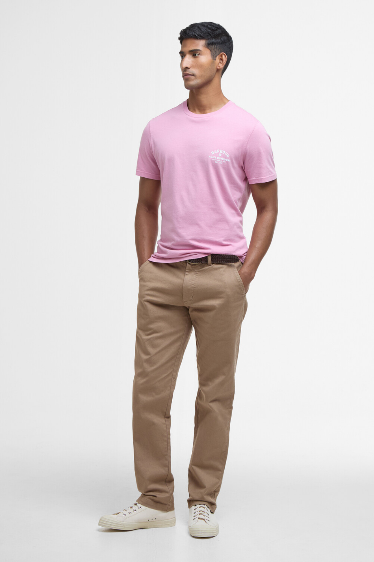 Barbour Cranmer Logo T-Shirt PI76 True Pink