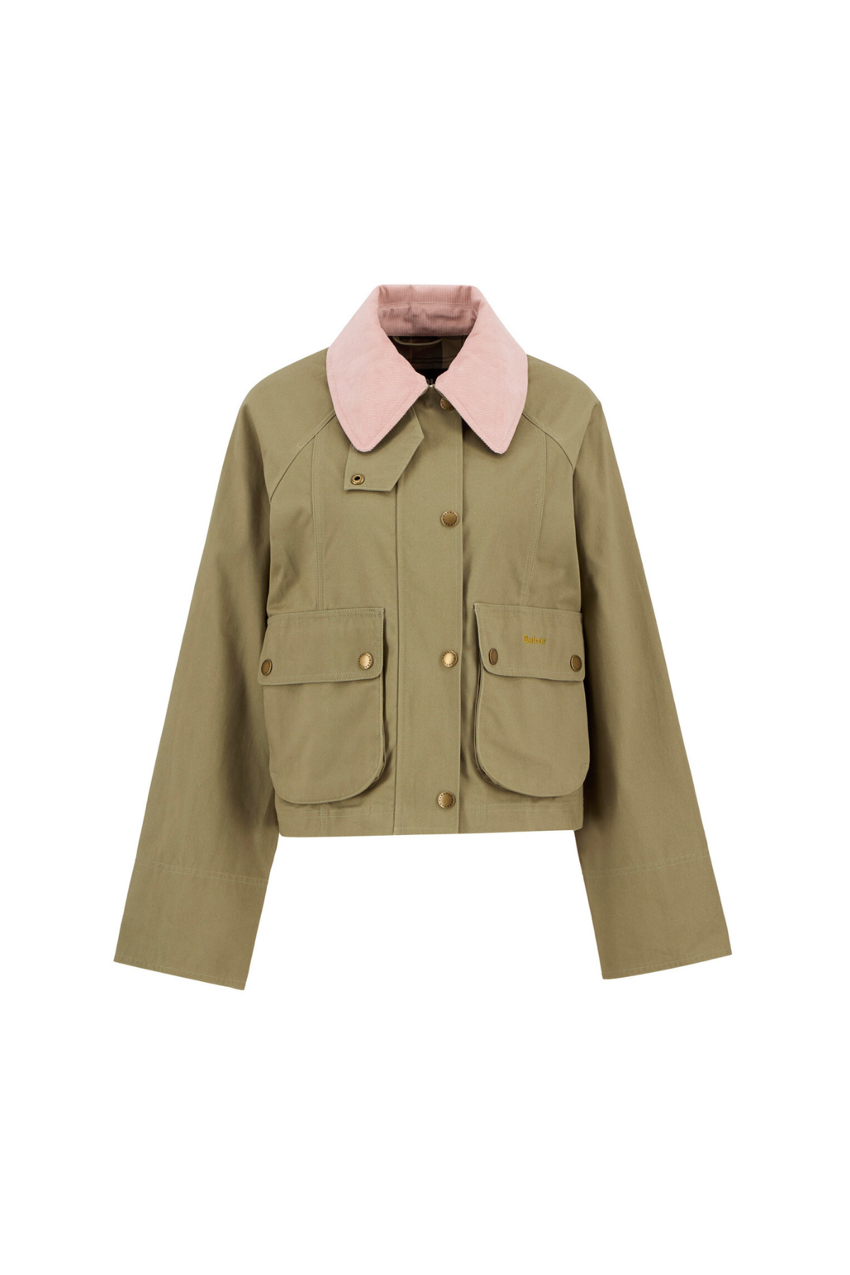 Barbour Cropped Beadnell Casual Ceket OL31 Bleached Olive/Ancient/Gardenia