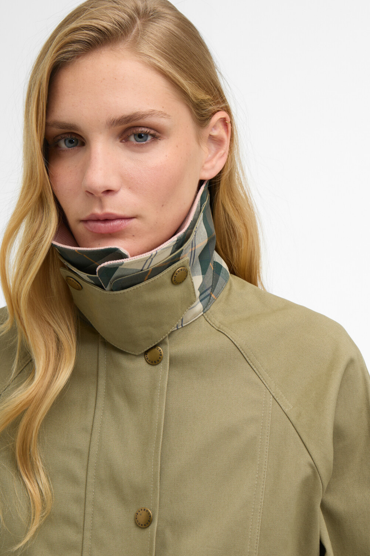 Barbour Cropped Beadnell Casual Ceket OL31 Bleached Olive/Ancient/Gardenia
