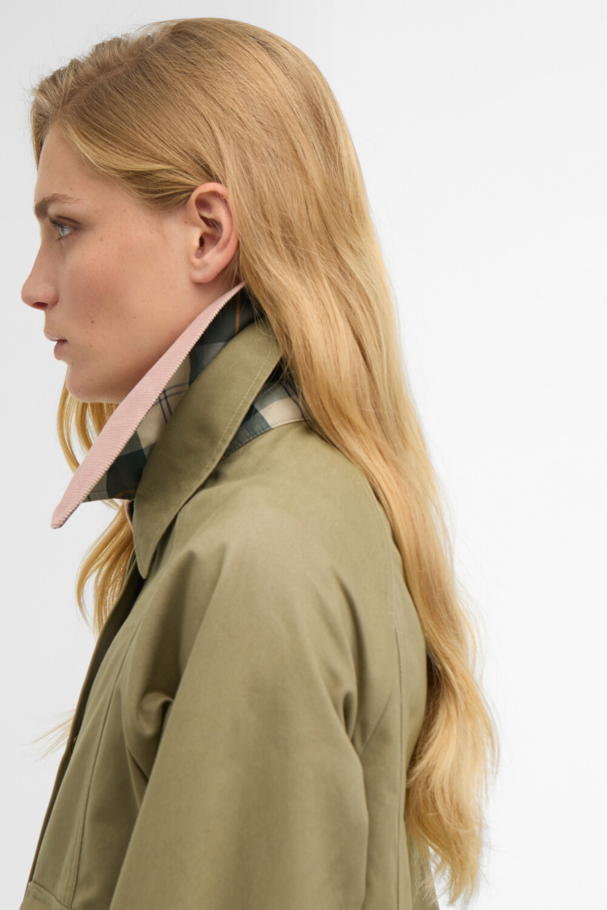 Barbour Cropped Beadnell Casual Ceket OL31 Bleached Olive/Ancient/Gardenia