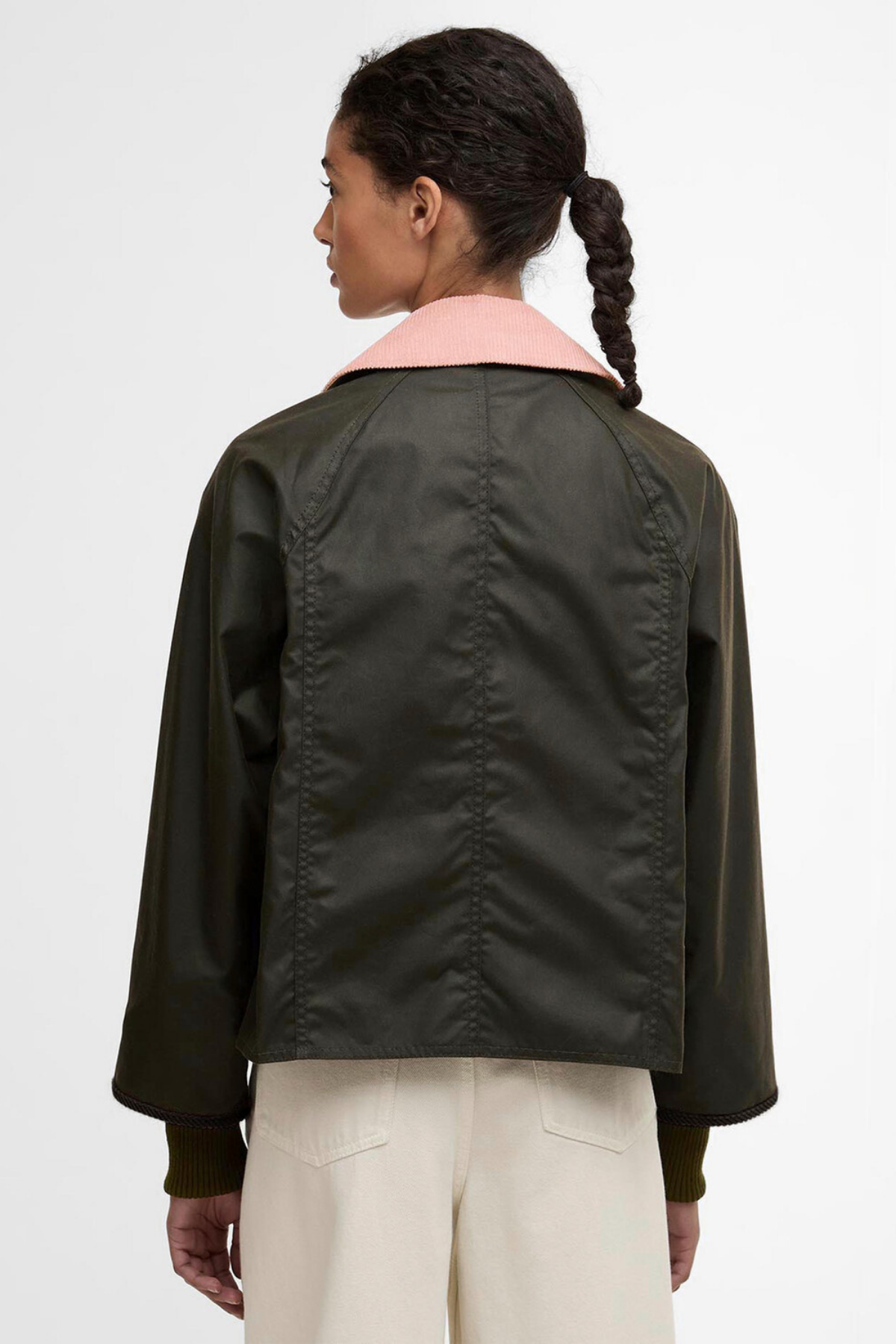 Barbour Cropped Beadnell Yağlı Ceket OL99 Archive Olive/Ancient/Gardenia