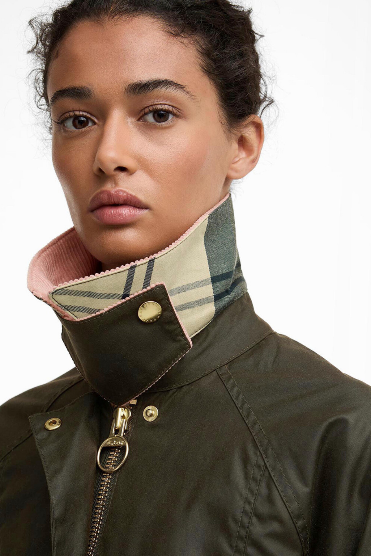 Barbour Cropped Beadnell Yağlı Ceket OL99 Archive Olive/Ancient/Gardenia