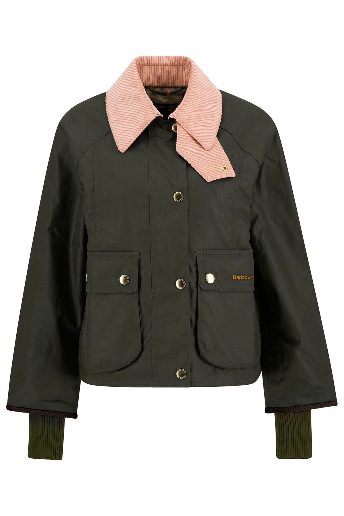 Barbour Cropped Beadnell Yağlı Ceket OL99 Archive Olive/Ancient/Gardenia