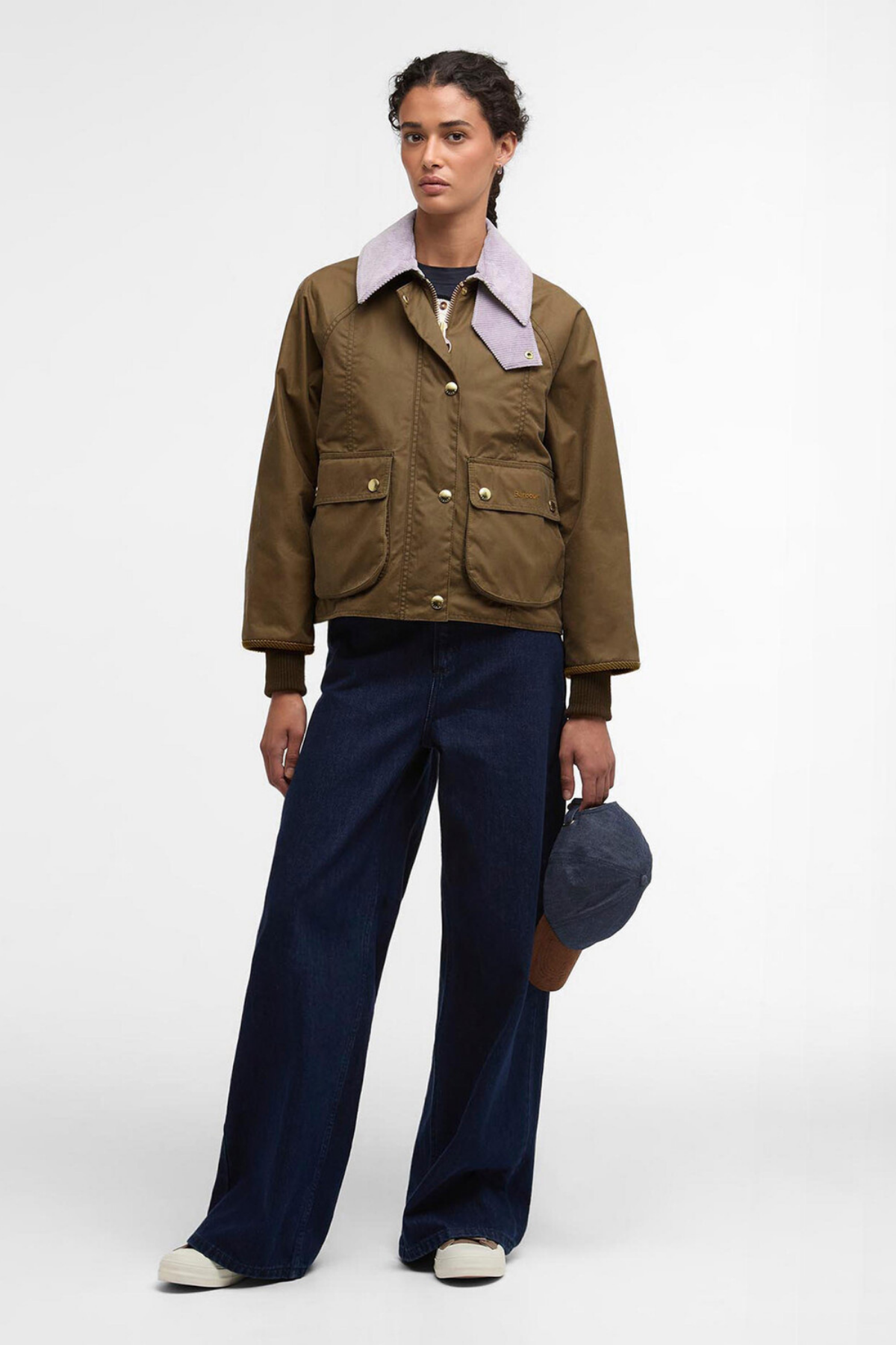 Barbour Cropped Beadnell Yağlı Ceket SN31 Sand/Dress/Heather Mist