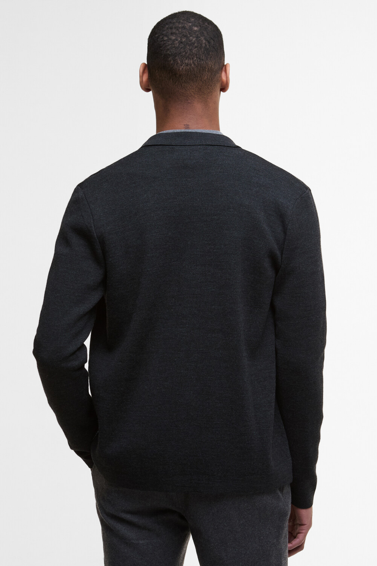 Barbour Croscombe Knitted Zip Through Hırka CH51 Charcoal M.