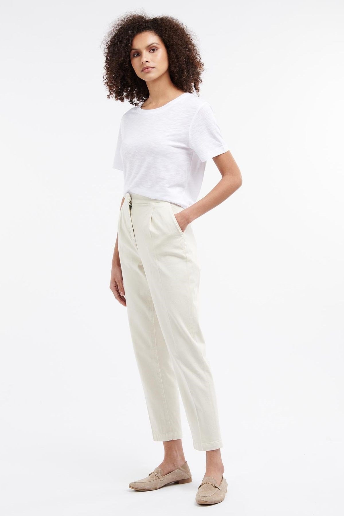 Barbour Darla Top Bisiklet Yaka WH11 Cloud White