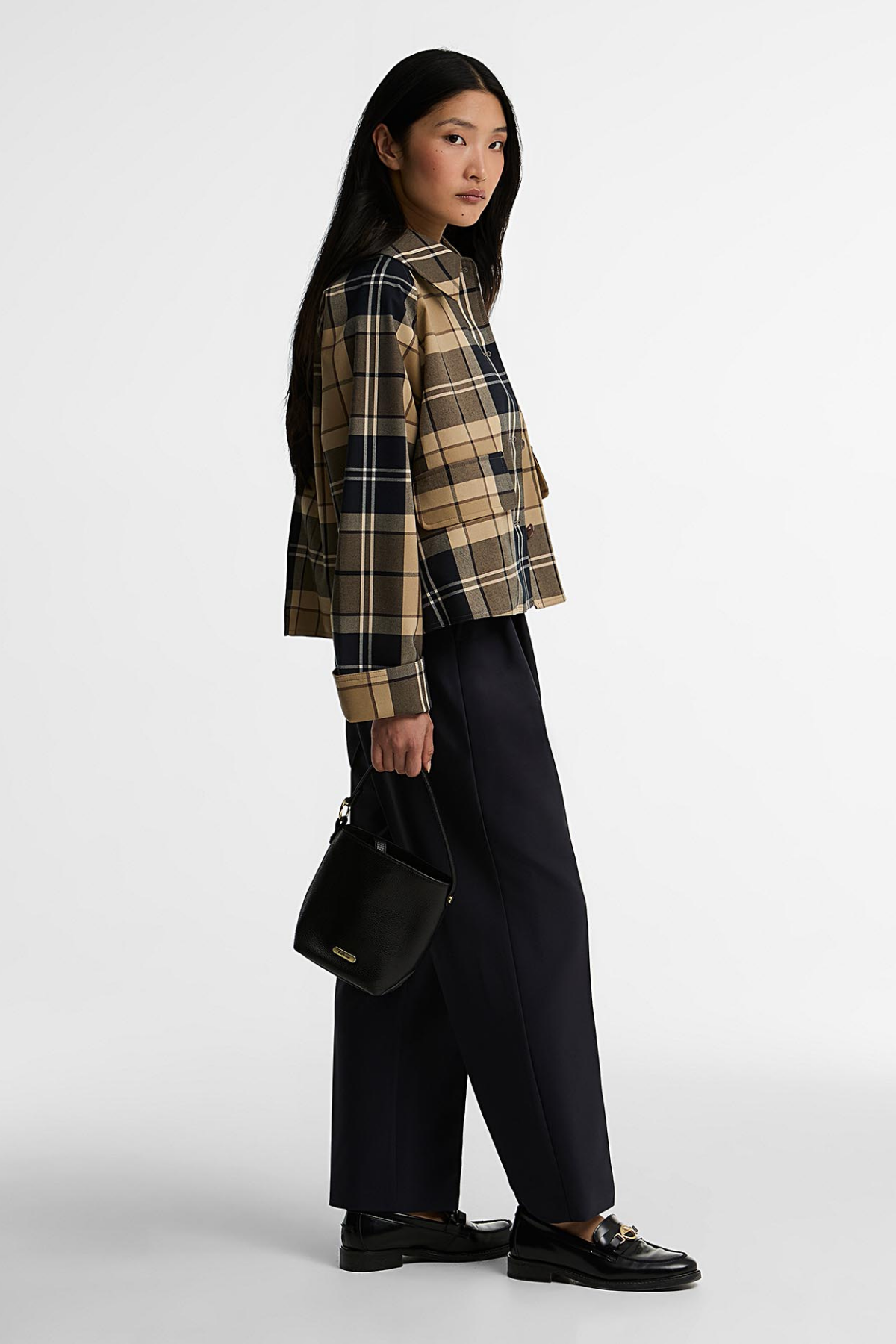 Barbour Delilah Showerproof Ceket BE52 Birchwood Dress Tartan