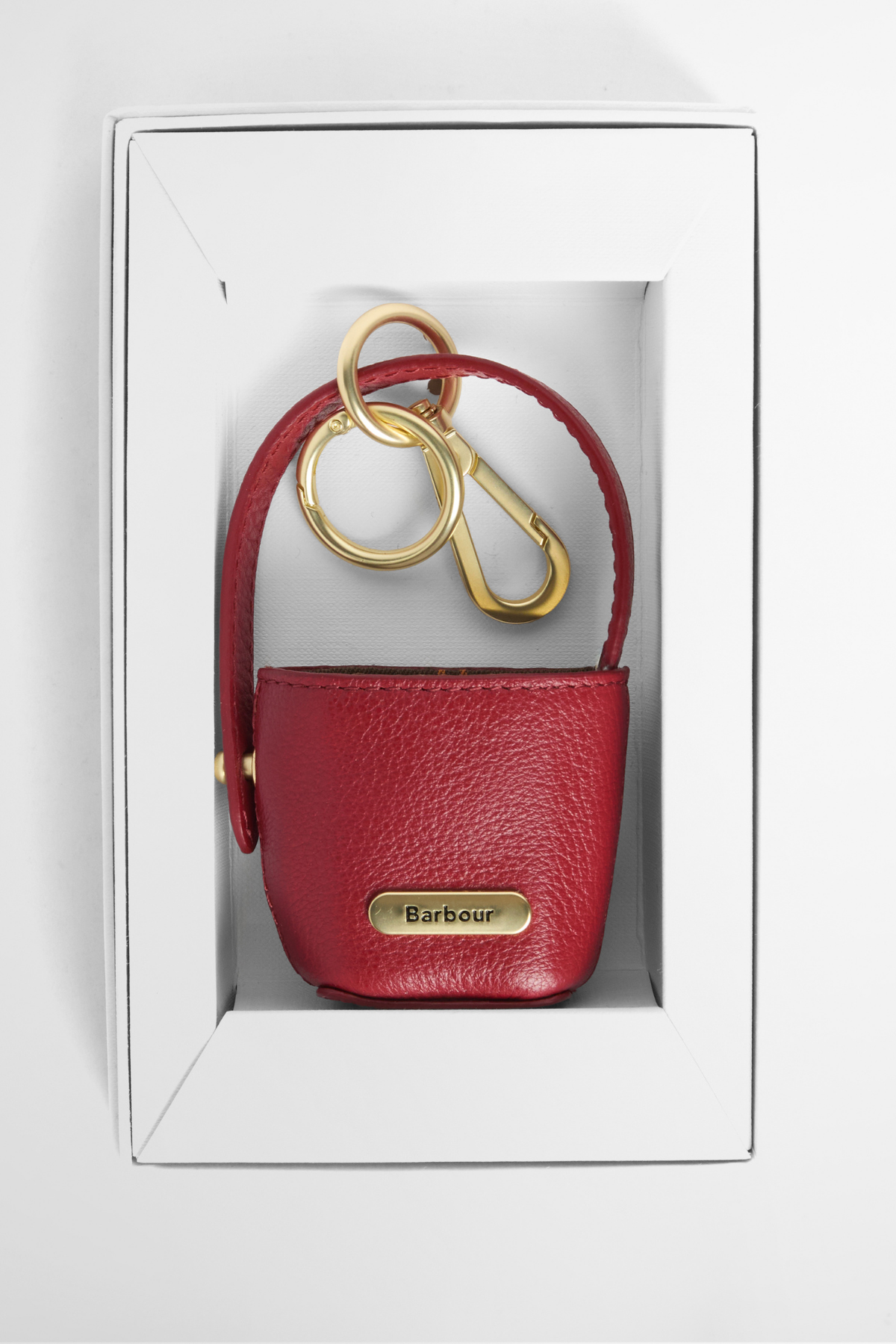 Barbour Deri Bucket Çanta Charm RE91 Red