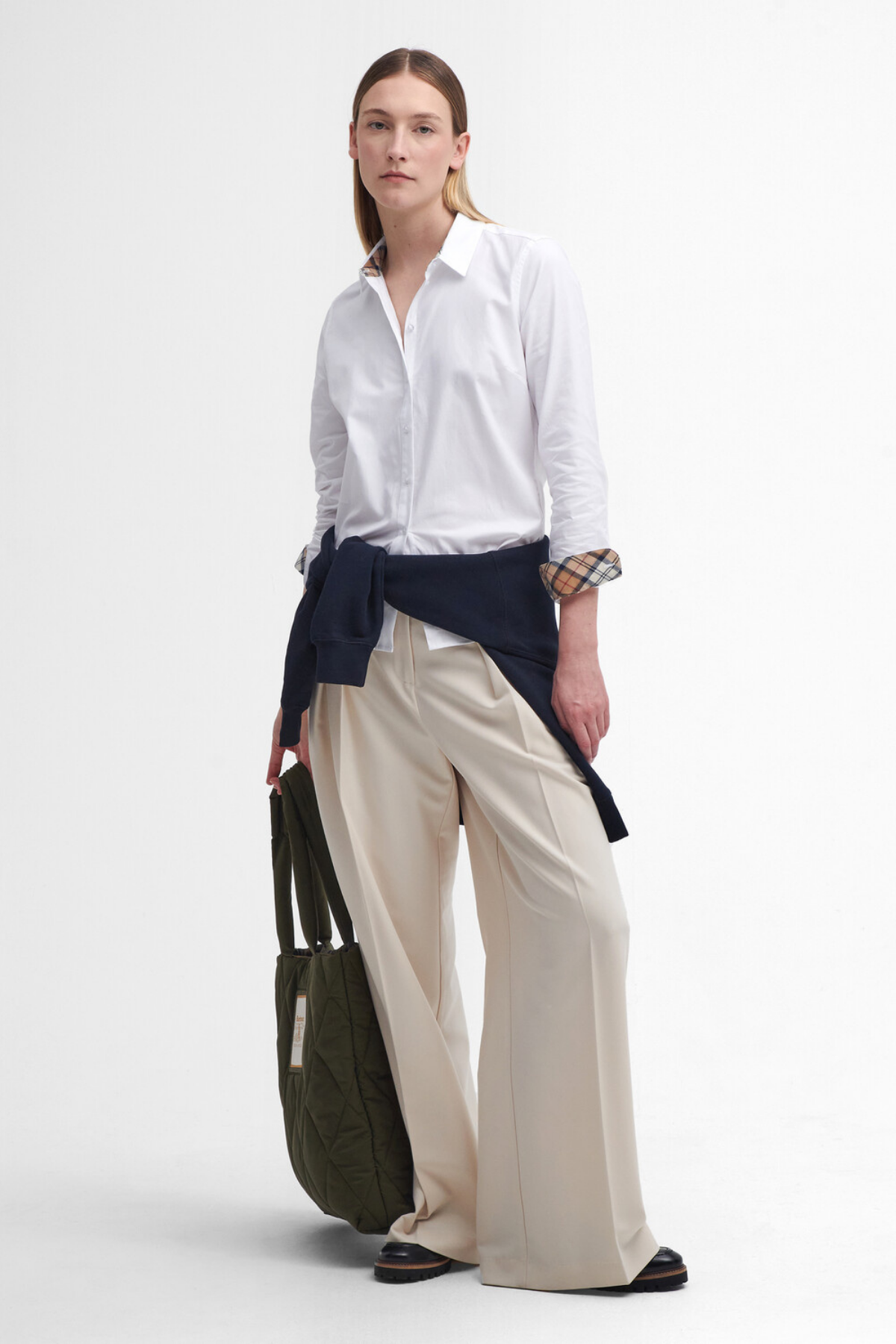Barbour Derwent Gömlek WH33 White/Hessian Tartan