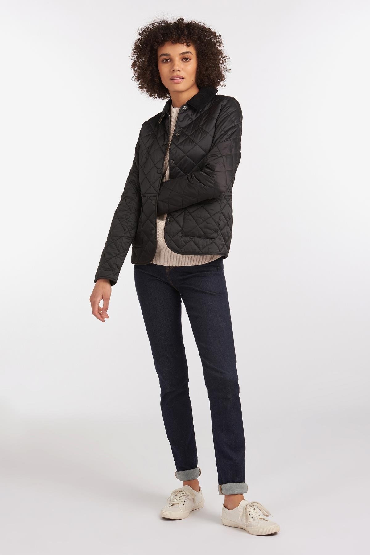 Barbour Deveron Kapitone Ceket BK91 Black/Olive
