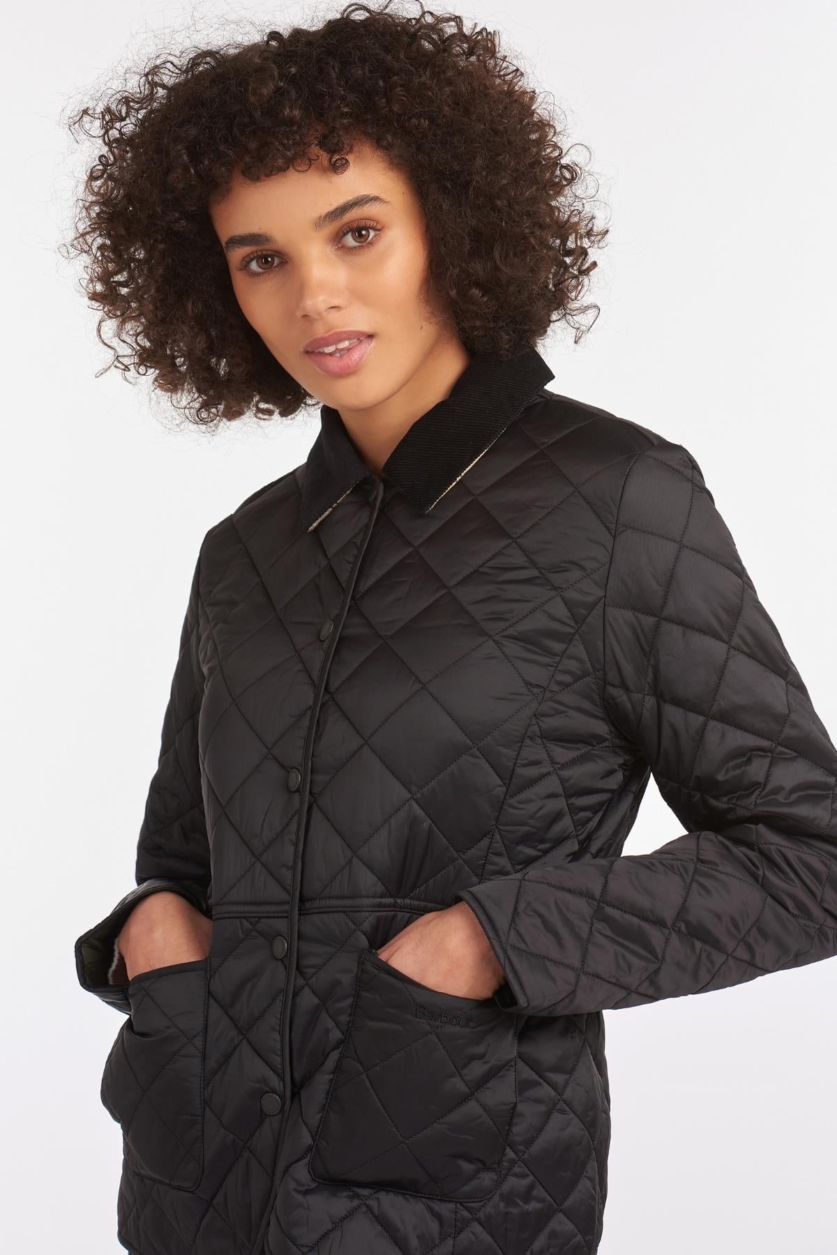 Barbour Deveron Kapitone Ceket BK91 Black/Olive