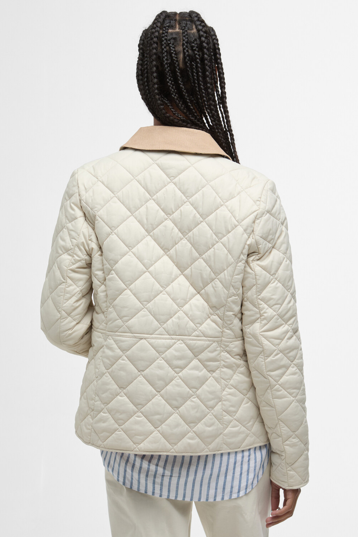 Barbour Deveron Kapitone Ceket CR52 Light Pearl/Pale Pink