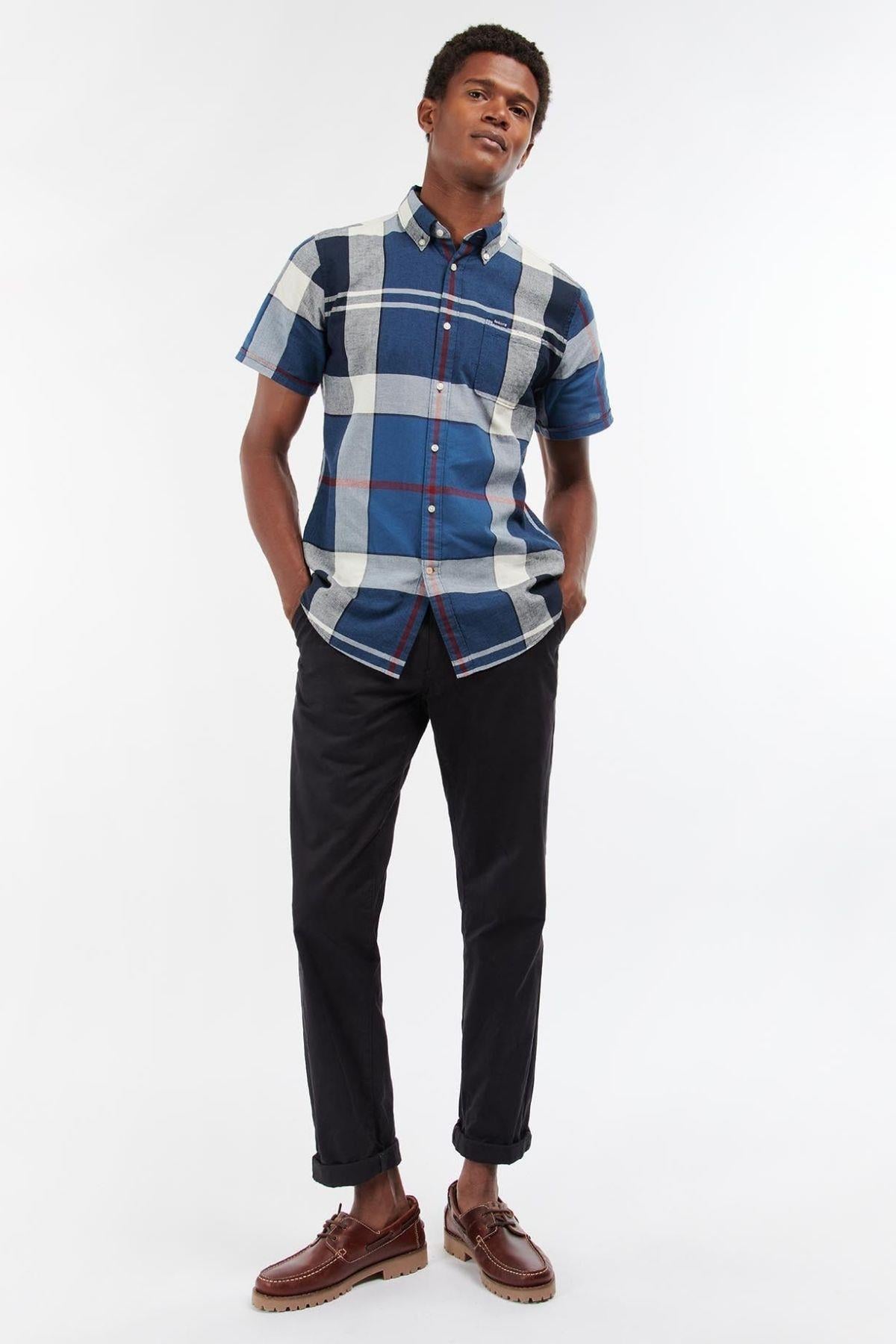 Barbour Douglas S/S Tailored Gömlek NY58 Summer Navy