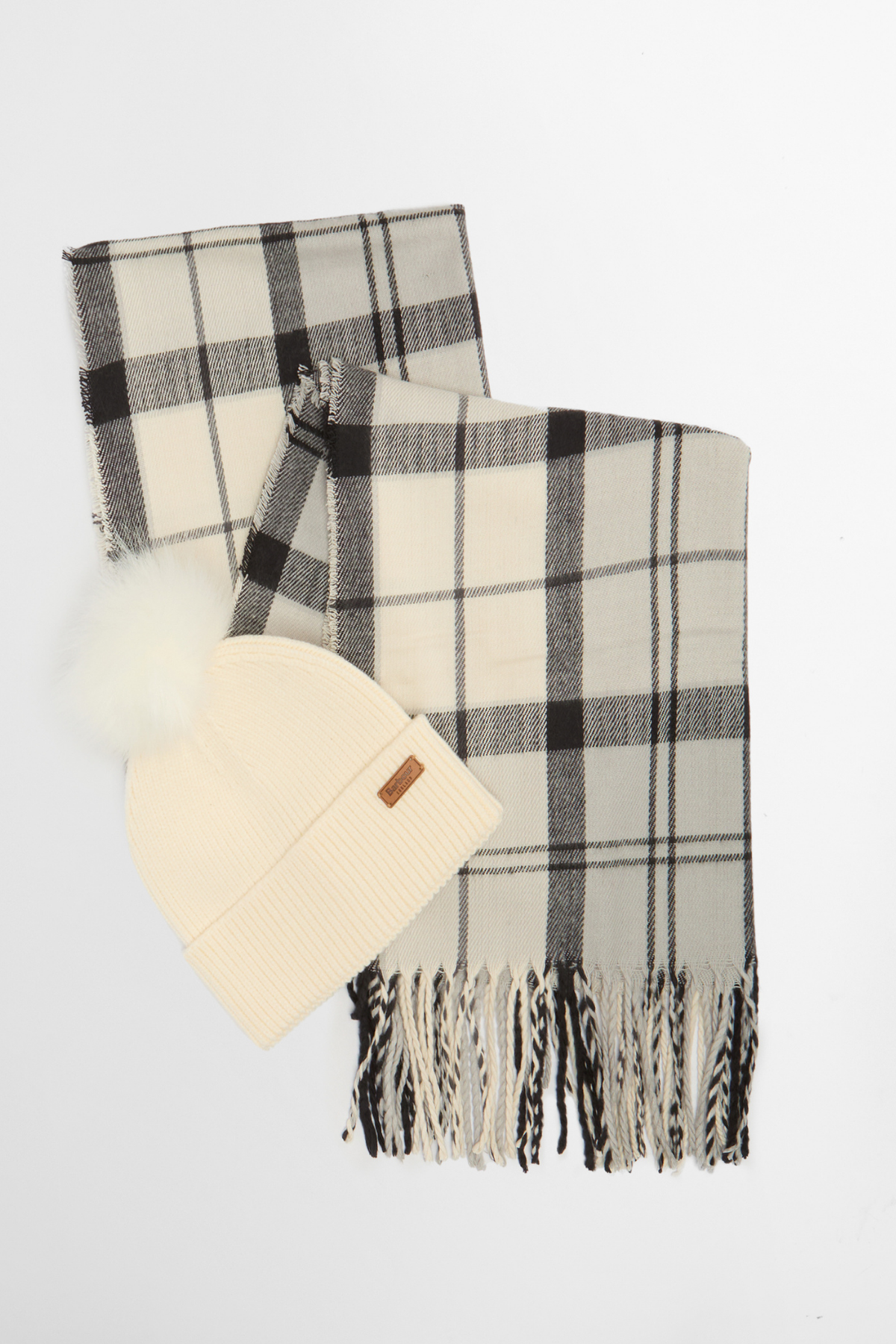 Barbour Dover Bere & Hailes Scarf Gift Set GY31 Monochrome Tartan