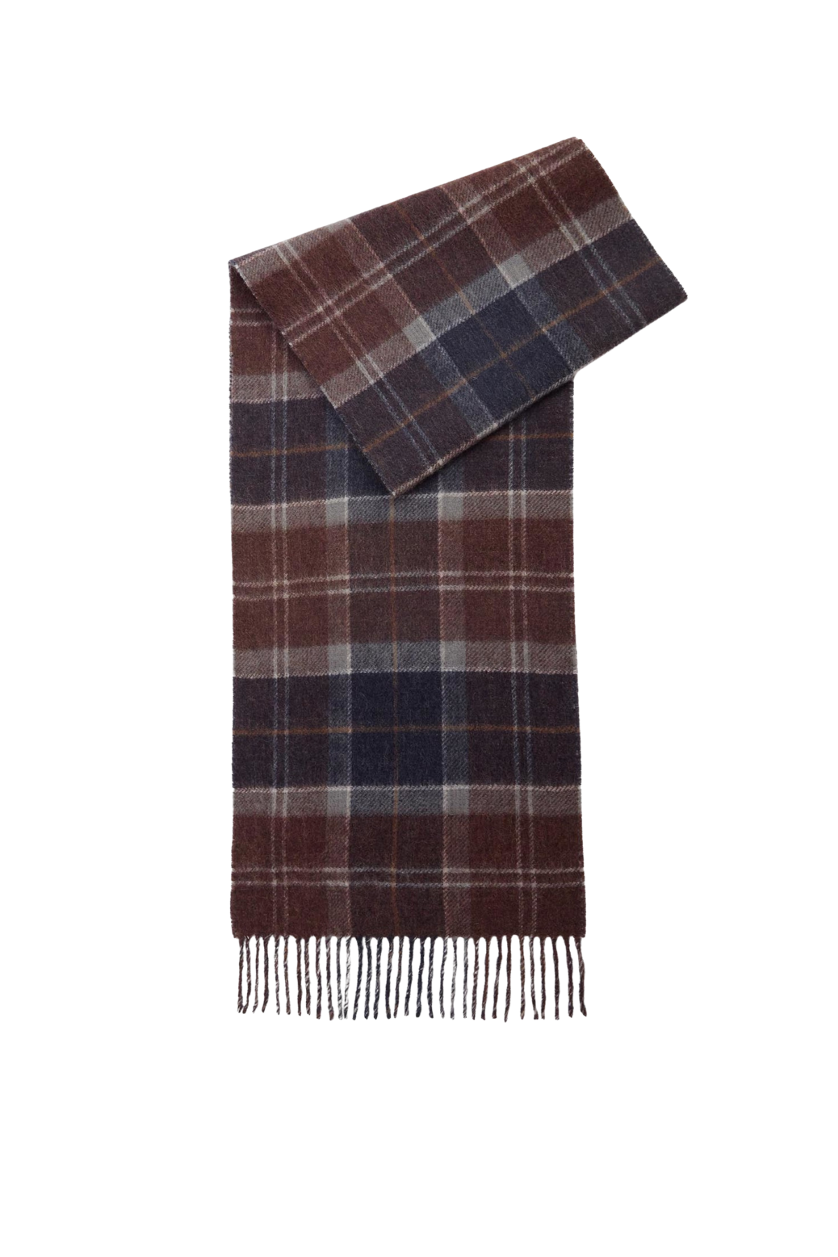 Barbour Dramside Çift Taraflı Atkı TN38 Midnight Oak Tartan