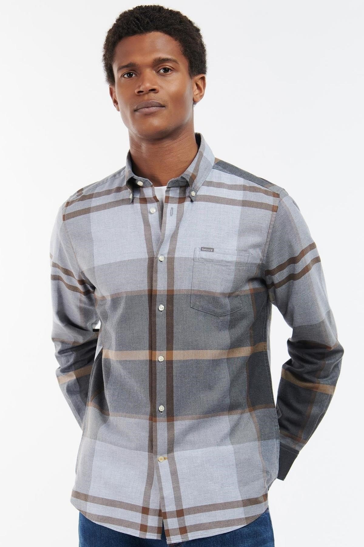 Barbour Dunoon Tailored Gömlek TN86 Greystone
