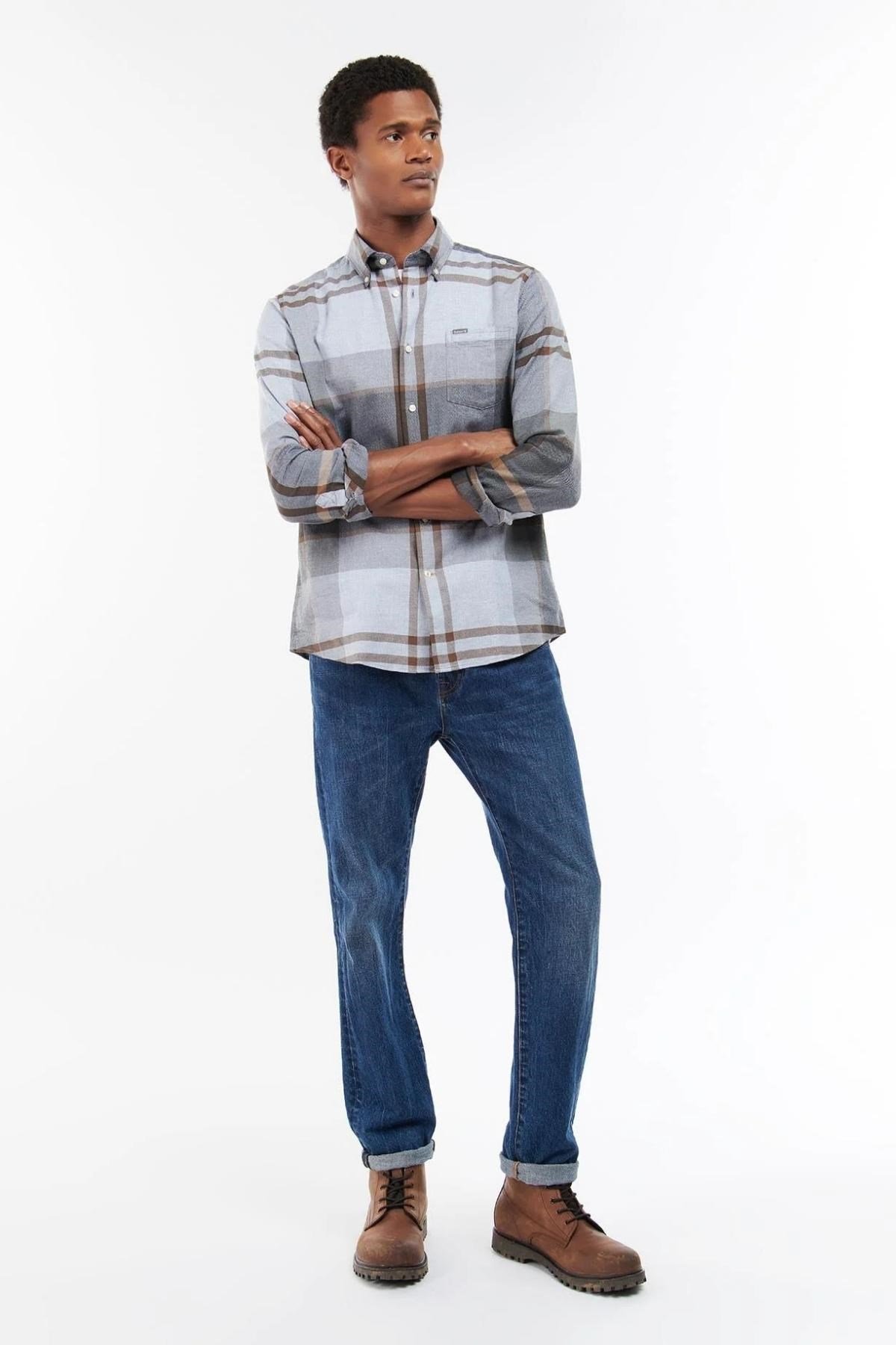 Barbour Dunoon Tailored Gömlek TN86 Greystone