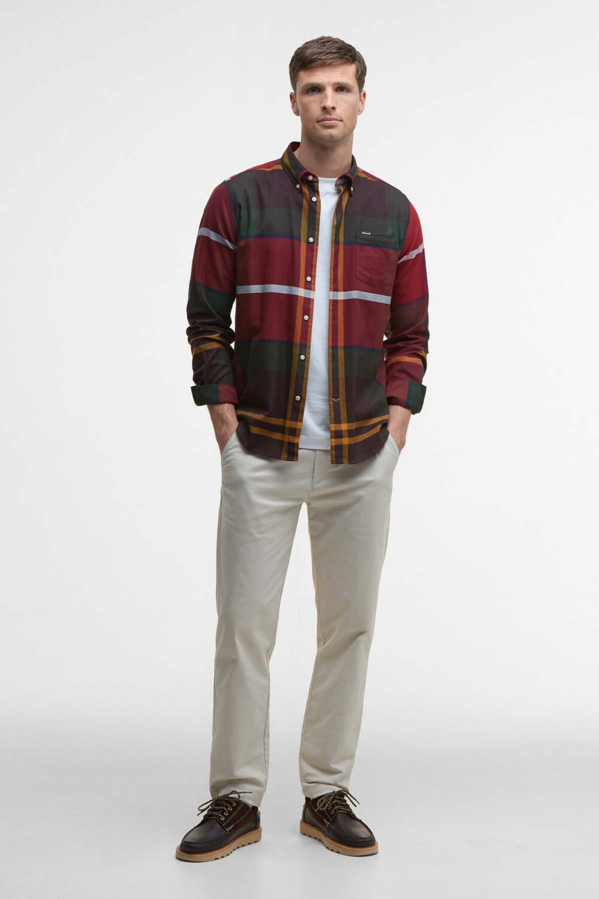 Barbour Dunoon Tailored Tartan Gömlek TN69 Winterberry Tartan
