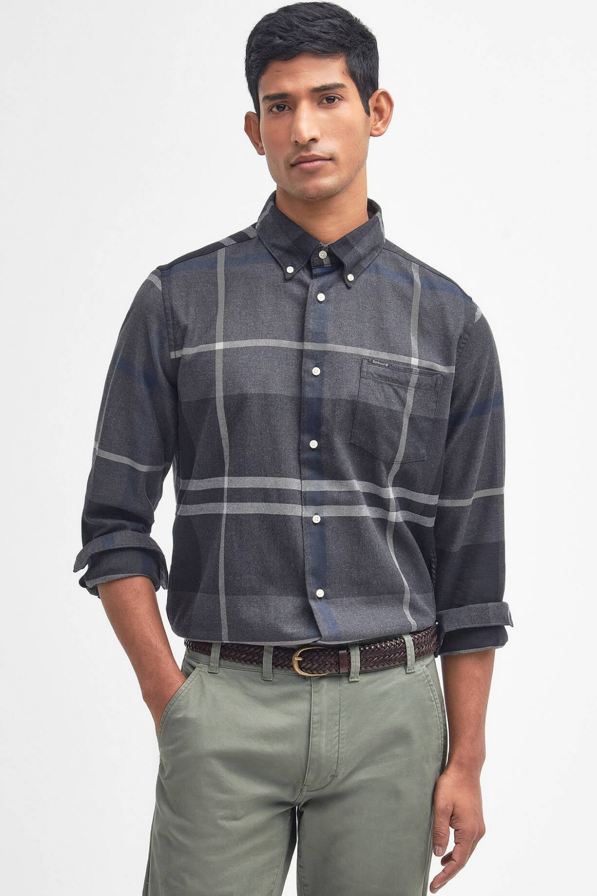 Barbour Dunoon Tailored Tartan Gömlek GY38 Graphit