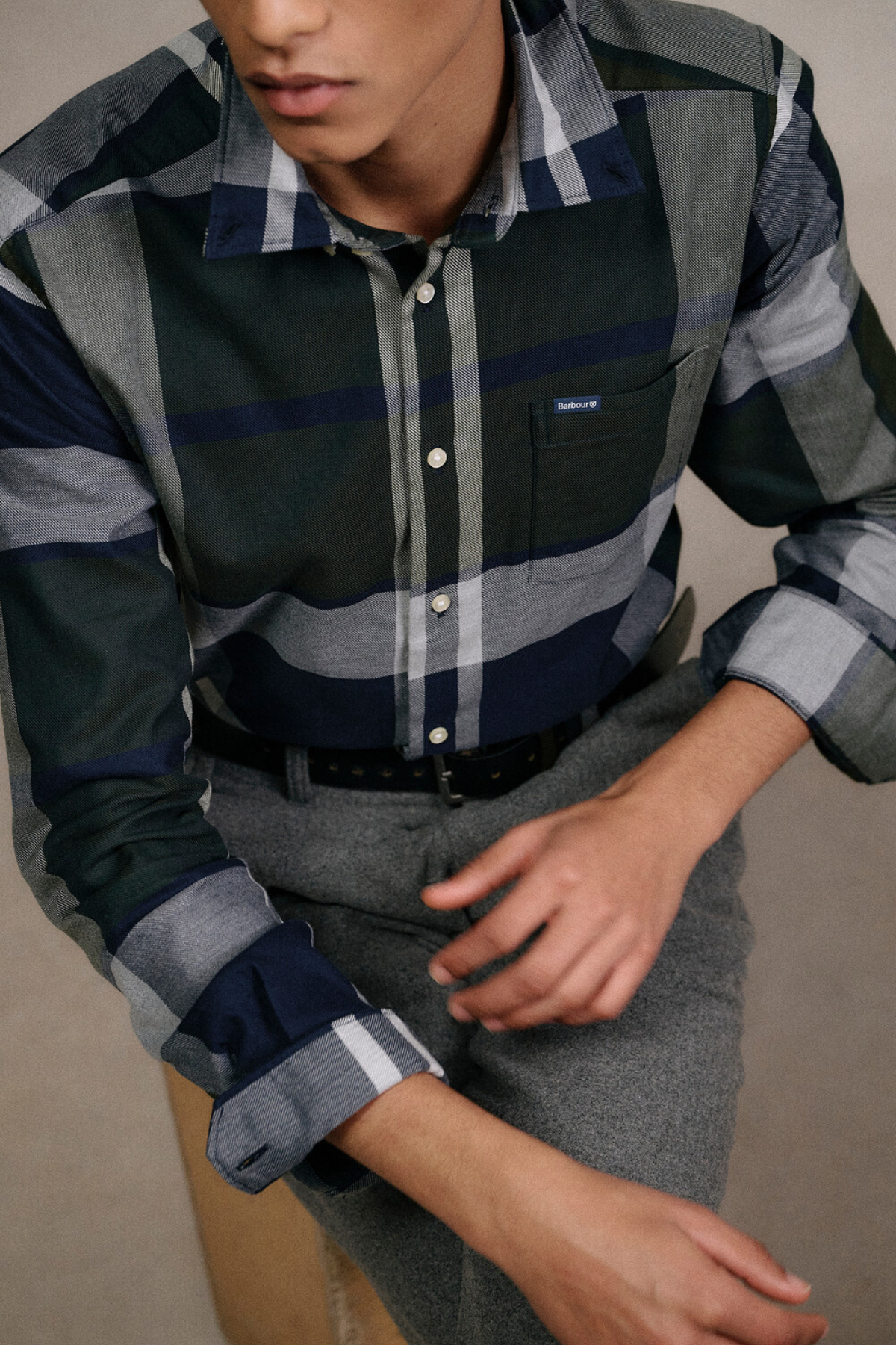Barbour Dunoon Tailored Tartan Gömlek TN10 Fernwood Tartan