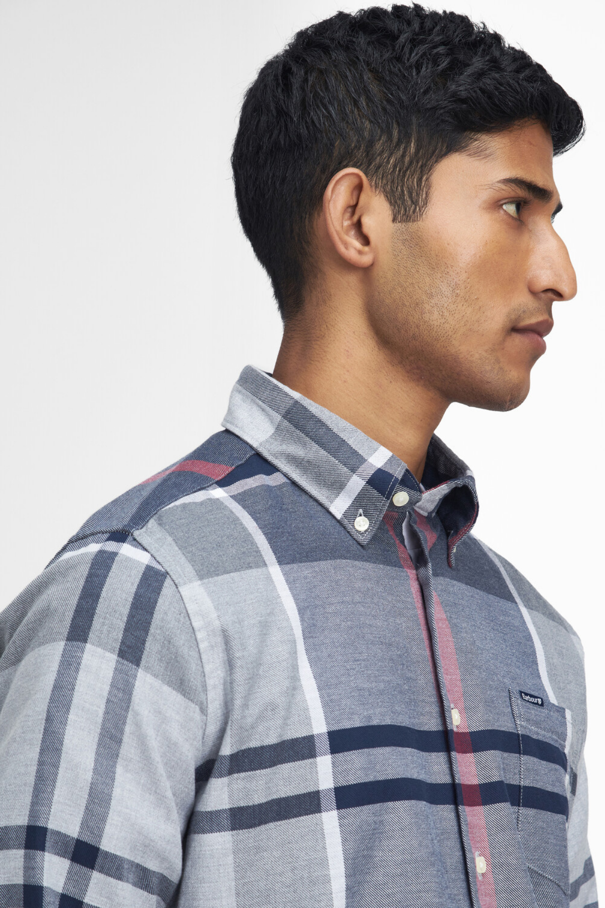 Barbour Dunoon Tailored Tartan Gömlek TN21 Blue Granite
